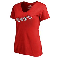 Washington Nationals Women's Team Wordmark T-Shirt - Red T-shirts