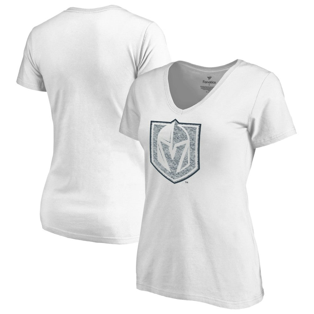 NHL Vegas Golden Knights Women's Whiteout V-Neck T-Shirt - White