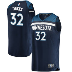 NBA Karl-Anthony Towns Minnesota Timberwolves Fast Break Replica Jersey Navy - Icon Edition