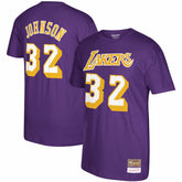Magic Johnson Los Angeles Lakers Hardwood Classics Name & Number T-Shirt Purple