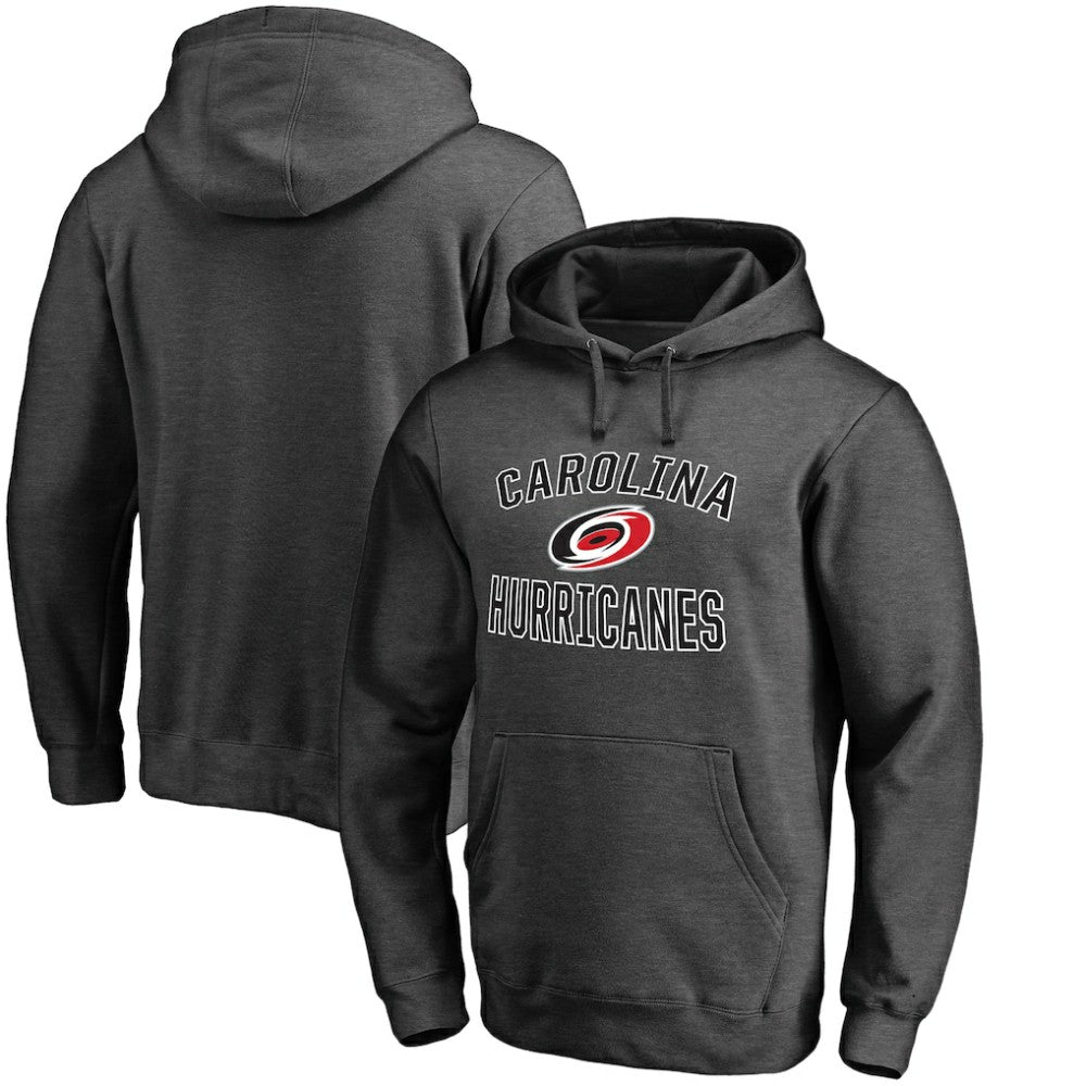NHL Carolina Hurricanes Victory Arch Team Fitted Pullover Hoodie - Heather Charcoal