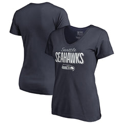 Seattle Seahawks Women's Nostalgia V-Neck T-Shirt Navy