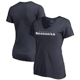 Seattle Seahawks Women's Wordmark V-Neck T-Shirt Navy