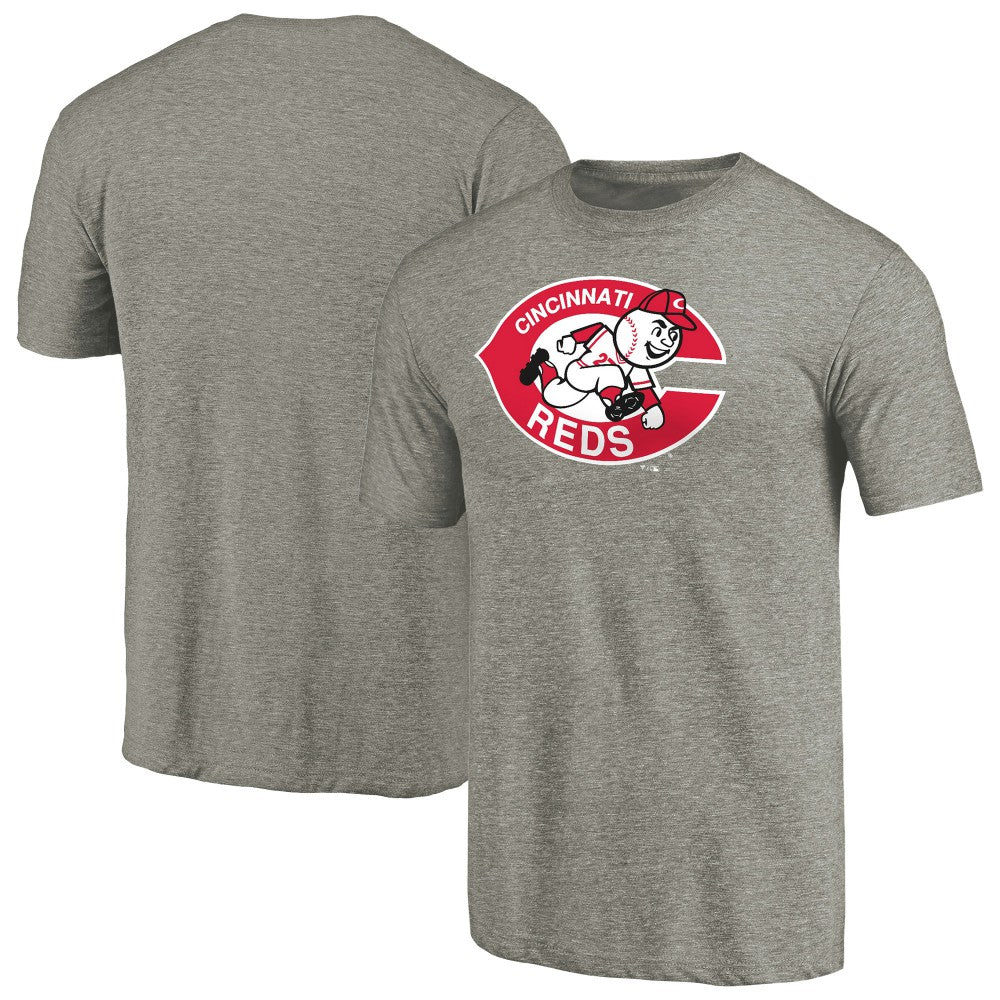 Cincinnati Reds Cooperstown Collection Forbes Tri-Blend T-Shirt - Ash T-shirts