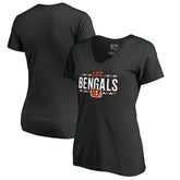 Cincinnati Bengals Women's Arriba V-Neck T-Shirt Black