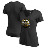 NHL Boston Bruins Women's Midnight Mascot V-Neck T-Shirt - Black