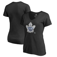 NHL Toronto Maple Leafs Women's Midnight Mascot V-Neck T-Shirt - Black