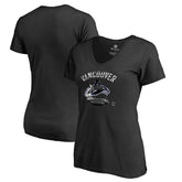 NHL Vancouver Canucks Women's Midnight Mascot V-Neck T-Shirt - Black