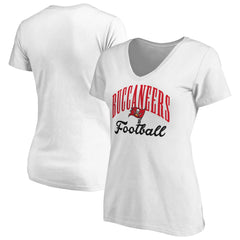 Tampa Bay Buccaneers Women's Victory Script V-Neck T-Shirt -White