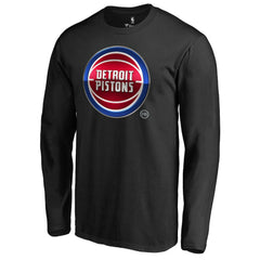 Detroit Pistons Midnight Mascot Long Sleeve T-Shirt Black