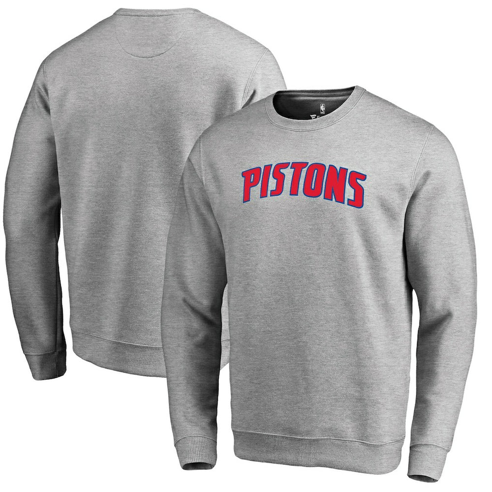 Detroit Pistons Wordmark Pullover Sweatshirt Heathered Gray