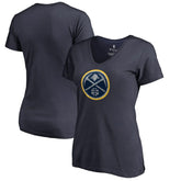 Denver Nuggets Women's Static Logo V-Neck T-Shirt Navy