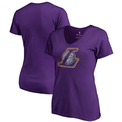 Los Angeles Lakers Women's Static Logo V-Neck T-Shirt Purple