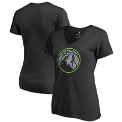 Minnesota Timberwolves Women's Static Logo V-Neck T-Shirt Black