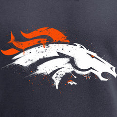 Denver Broncos Splatter Logo Pullover Hoodie Navy