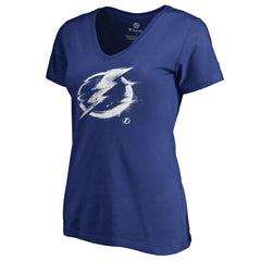 NHL Tampa Bay Lightning Women's Splatter Logo V-Neck T-Shirt - Blue