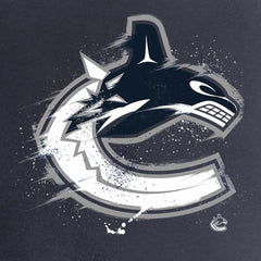 NHL Vancouver Canucks Women's Splatter Logo V-Neck T-Shirt - Navy