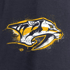 NHL Nashville Predators Women's Splatter Logo V-Neck Long Sleeve T-Shirt - Navy