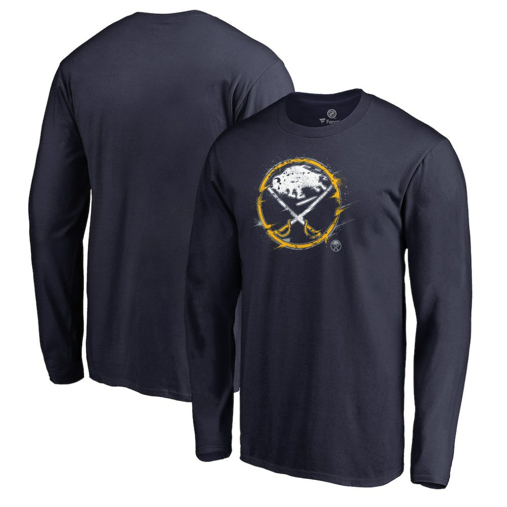 NHL Buffalo Sabres Splatter Logo Long Sleeve T-Shirt - Navy