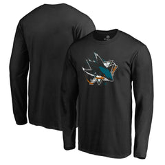 NHL San Jose Sharks Splatter Logo Long Sleeve T-Shirt - Black