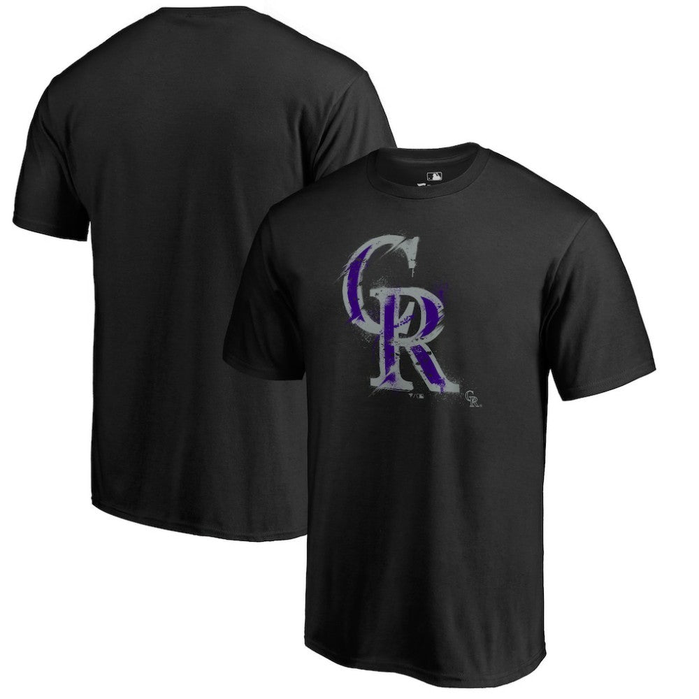 Colorado Rockies Splatter Logo T-Shirt - Black T-shirts