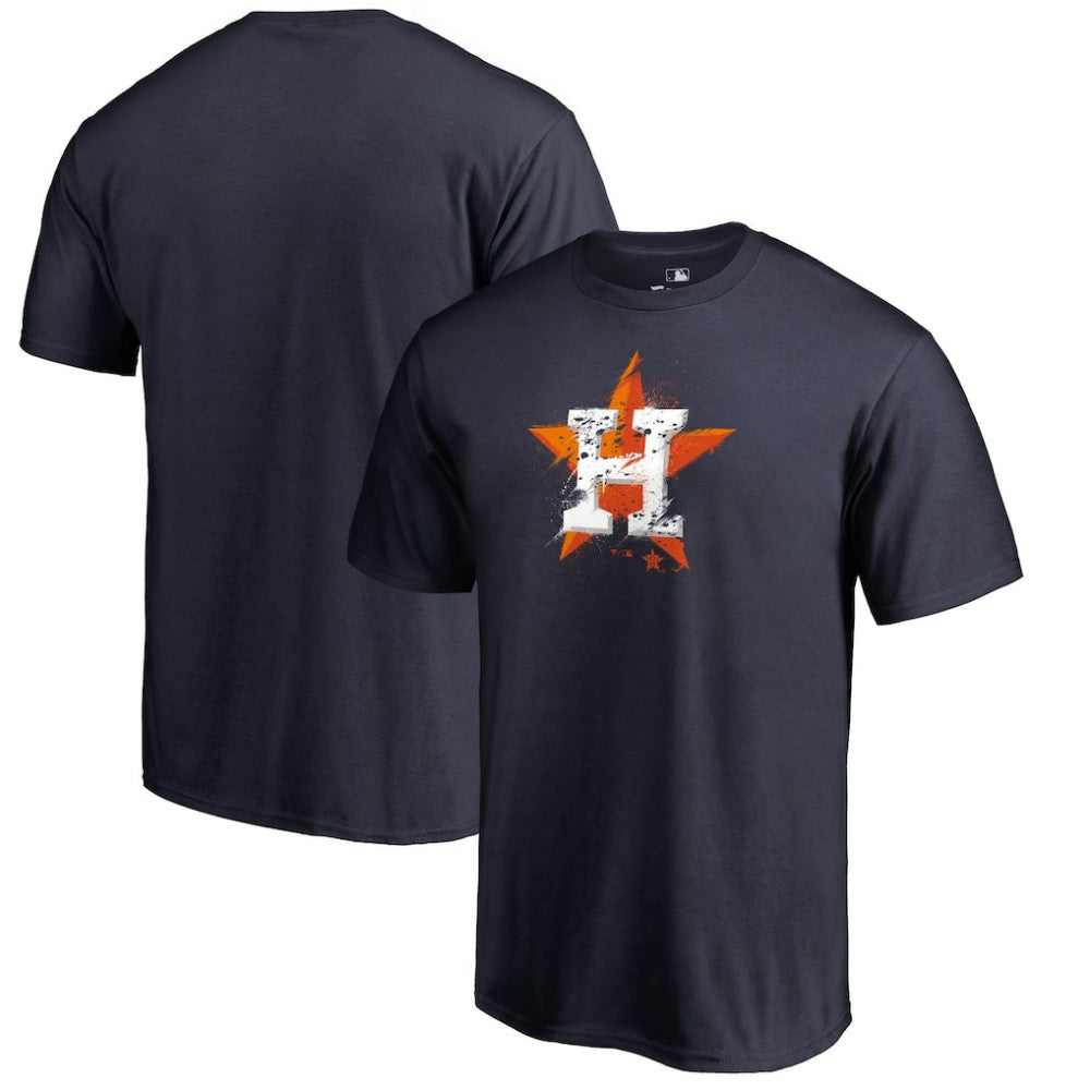 Houston Astros Splatter Logo T-Shirt - Navy T-shirts