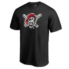 Pittsburgh Pirates Splatter Logo T-Shirt - Black T-shirts