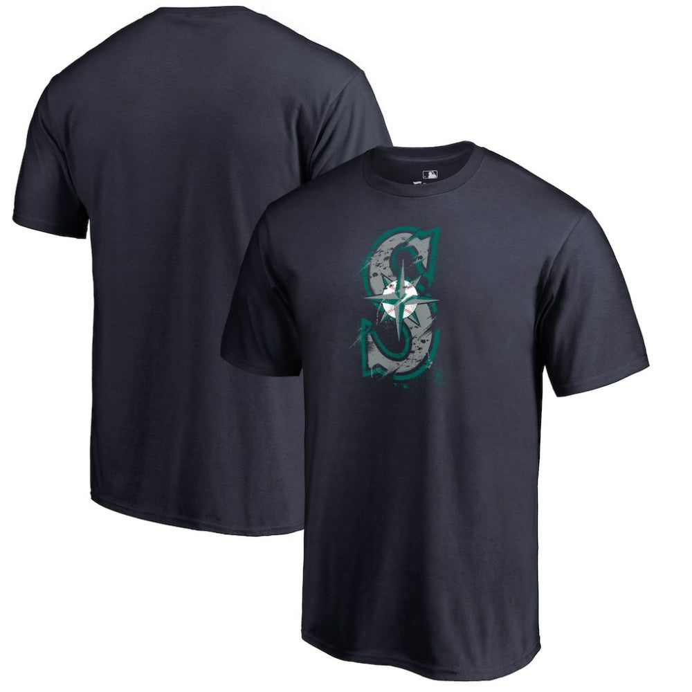Seattle Mariners Splatter Logo T-Shirt - Navy T-shirts