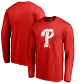 Philadelphia Phillies Splatter Logo Long Sleeve T-Shirt - Red T-shirts
