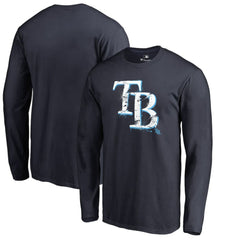 Tampa Bay Rays Splatter Logo Long Sleeve T-Shirt - Navy T-shirts