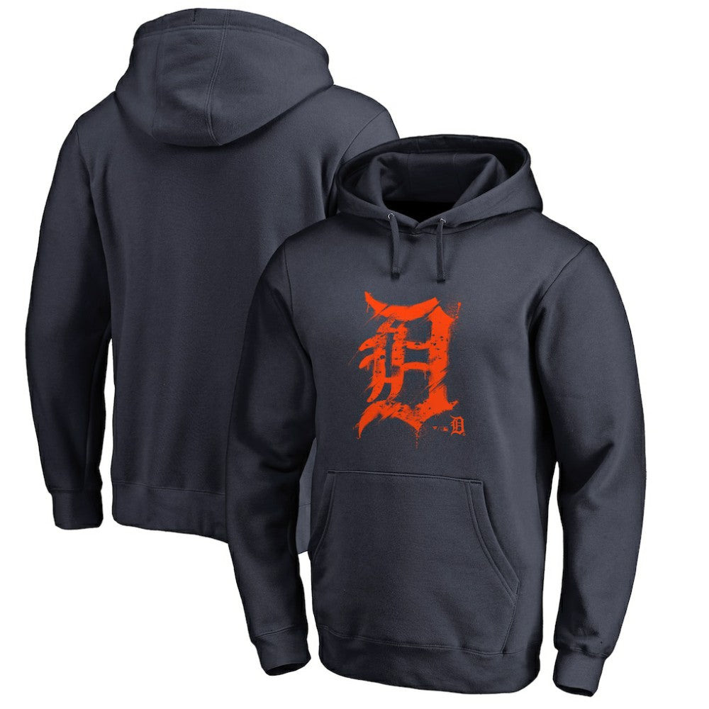 Detroit Tigers Splatter Logo Pullover Hoodie - Navy Hoodies
