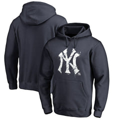 New York Yankees Splatter Logo Pullover Hoodie - Navy Hoodies