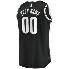 Brooklyn Nets Fast Break Custom Replica Jersey Black Icon Edition