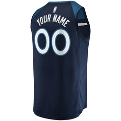 NBA Minnesota Timberwolves Fast Break Custom Replica Jersey Navy - Icon Edition