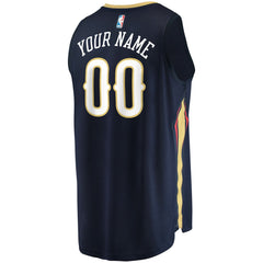 New Orleans Pelicans Fast Break Custom Replica Jersey Navy Icon Edition