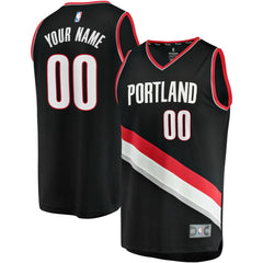 NBA Portland Trail Blazers Fast Break Custom Replica Jersey Black - Icon Edition