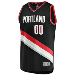 NBA Portland Trail Blazers Fast Break Custom Replica Jersey Black - Icon Edition
