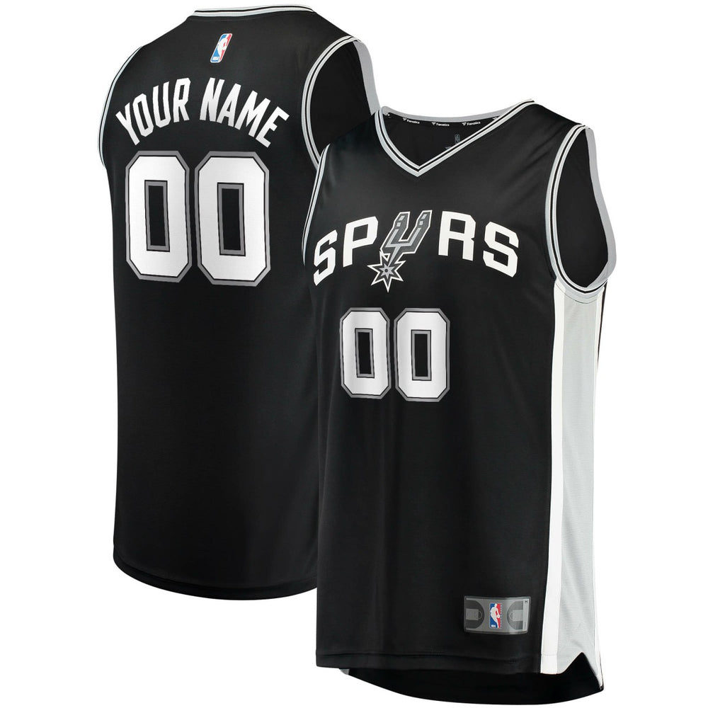 NBA San Antonio Spurs Fast Break Custom Replica Jersey Black - Icon Edition
