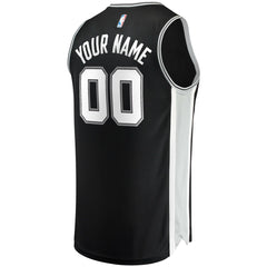 NBA San Antonio Spurs Fast Break Custom Replica Jersey Black - Icon Edition