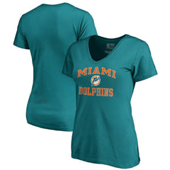 Miami Dolphins Women's Vintage Collection Victory Arch V-Neck T-Shirt Aqua