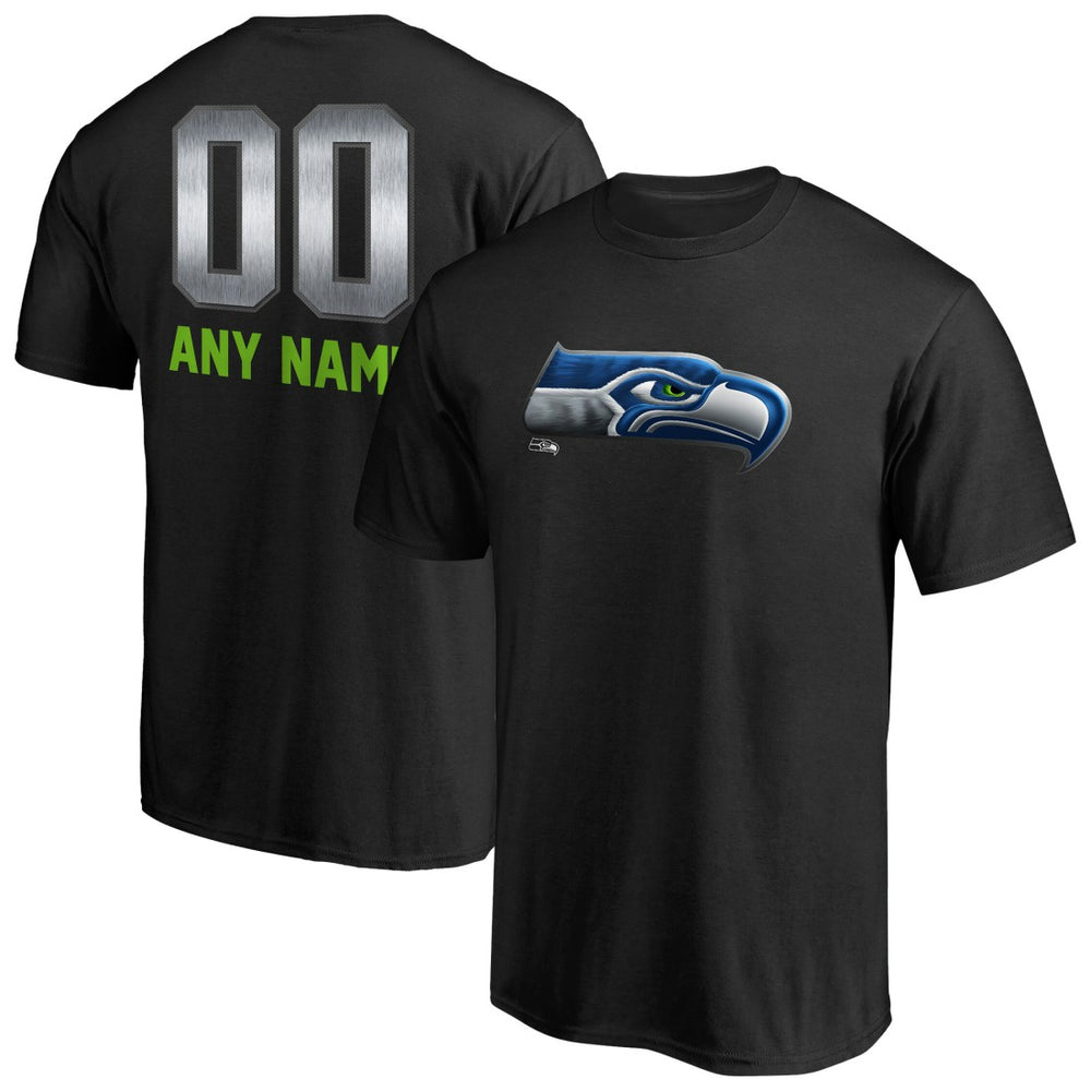 Seattle Seahawks Personalized Midnight Mascot T-Shirt Black