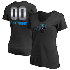 Carolina Panthers Women's Personalized Midnight Mascot T-Shirt Black