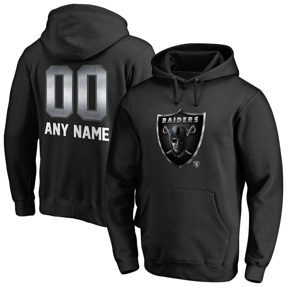 Las Vegas Raiders Personalized Midnight Mascot Pullover Hoodie Black