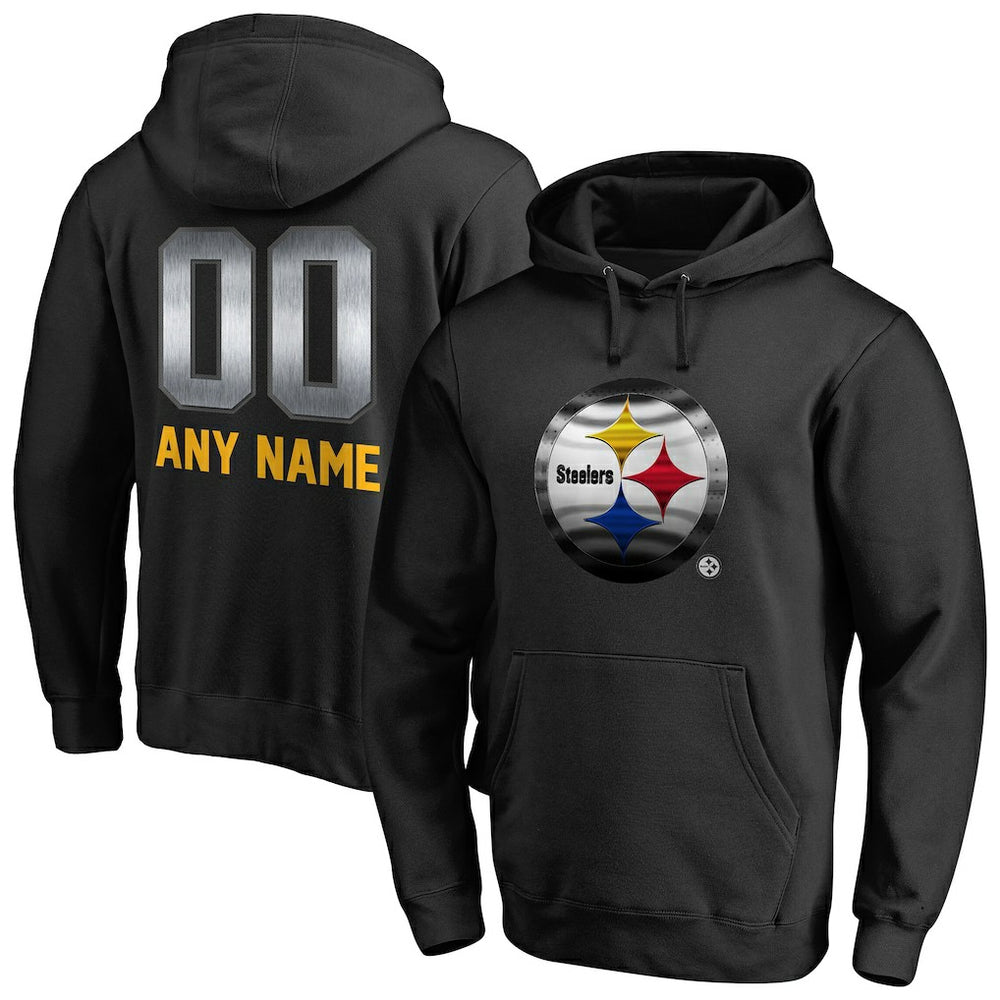 Pittsburgh Steelers Personalized Midnight Mascot Pullover Hoodie Black