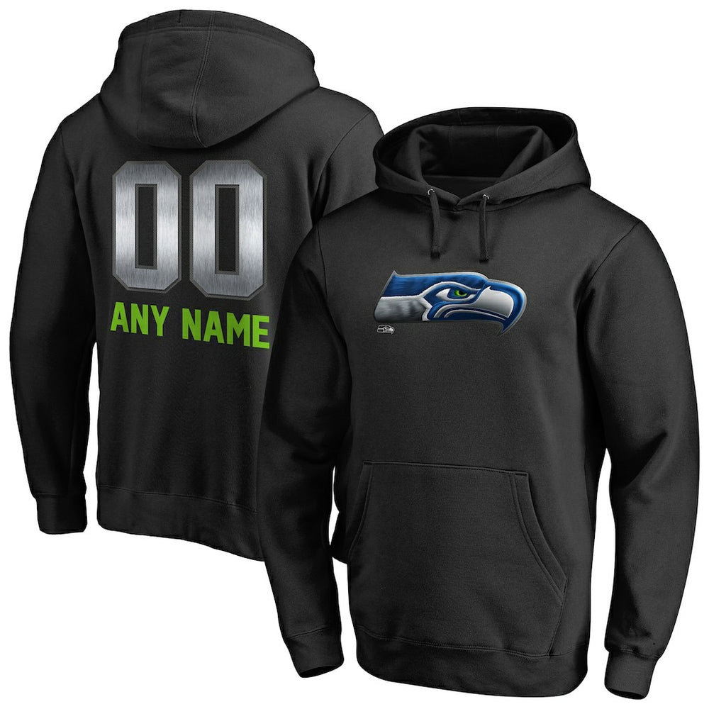 Seattle Seahawks Personalized Midnight Mascot Pullover Hoodie Black