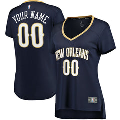 NBA New Orleans Pelicans Women's Fast Break Custom Jersey Navy - Icon Edition