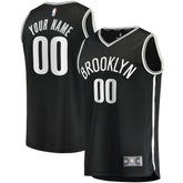 Brooklyn Nets Youth Fast Break Custom Replica Jersey Black Icon Edition