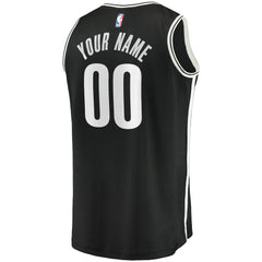 Brooklyn Nets Youth Fast Break Custom Replica Jersey Black Icon Edition