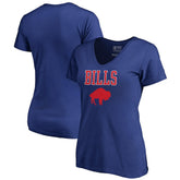 Buffalo Bills Women's Vintage Team Lockup V-Neck T-Shirt Royal