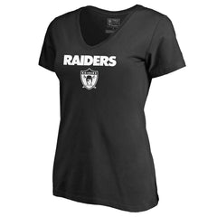 Las Vegas Raiders Women's Vintage Team Lockup V-Neck T-Shirt Black